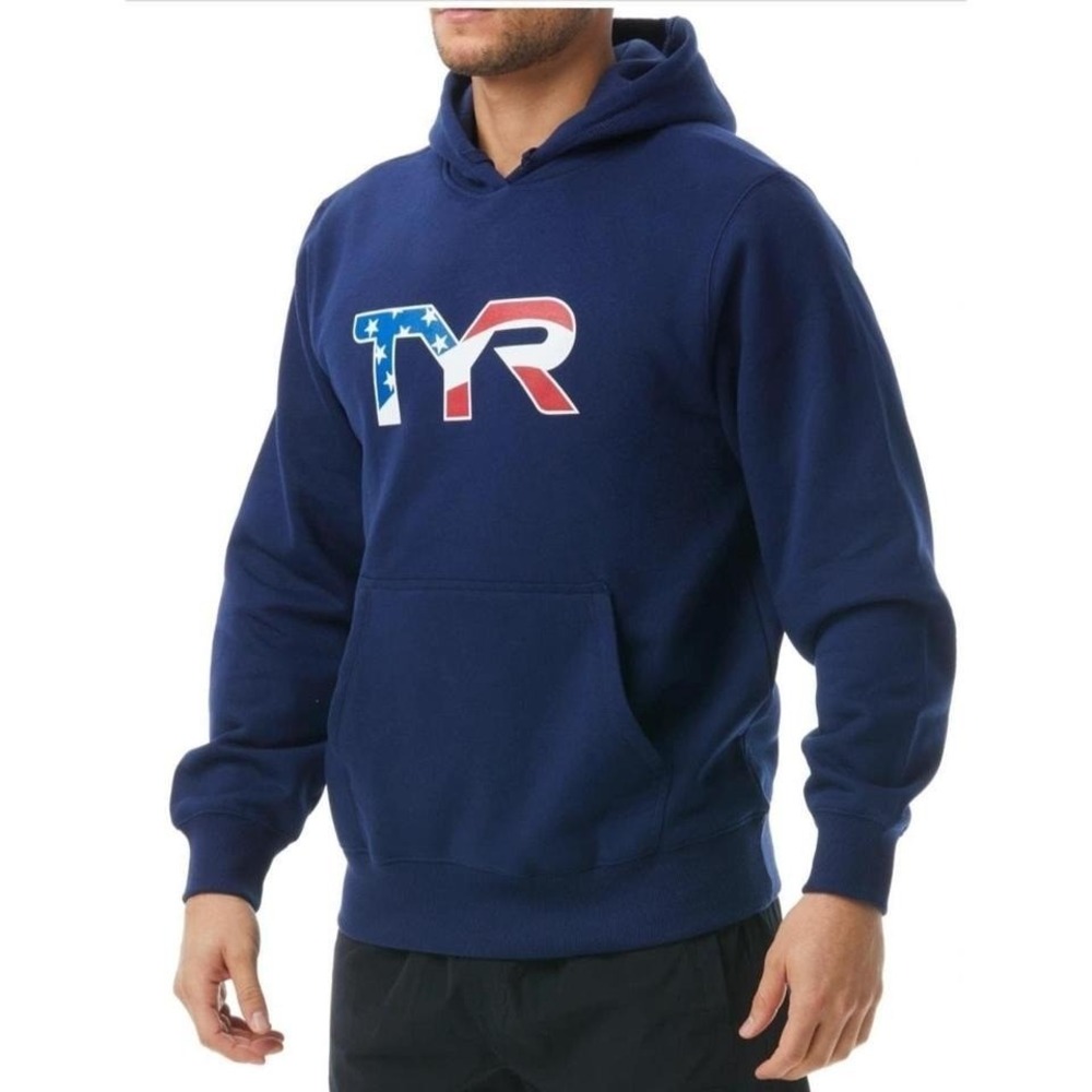 TYR Mens Hoodie American Flag Logo Large